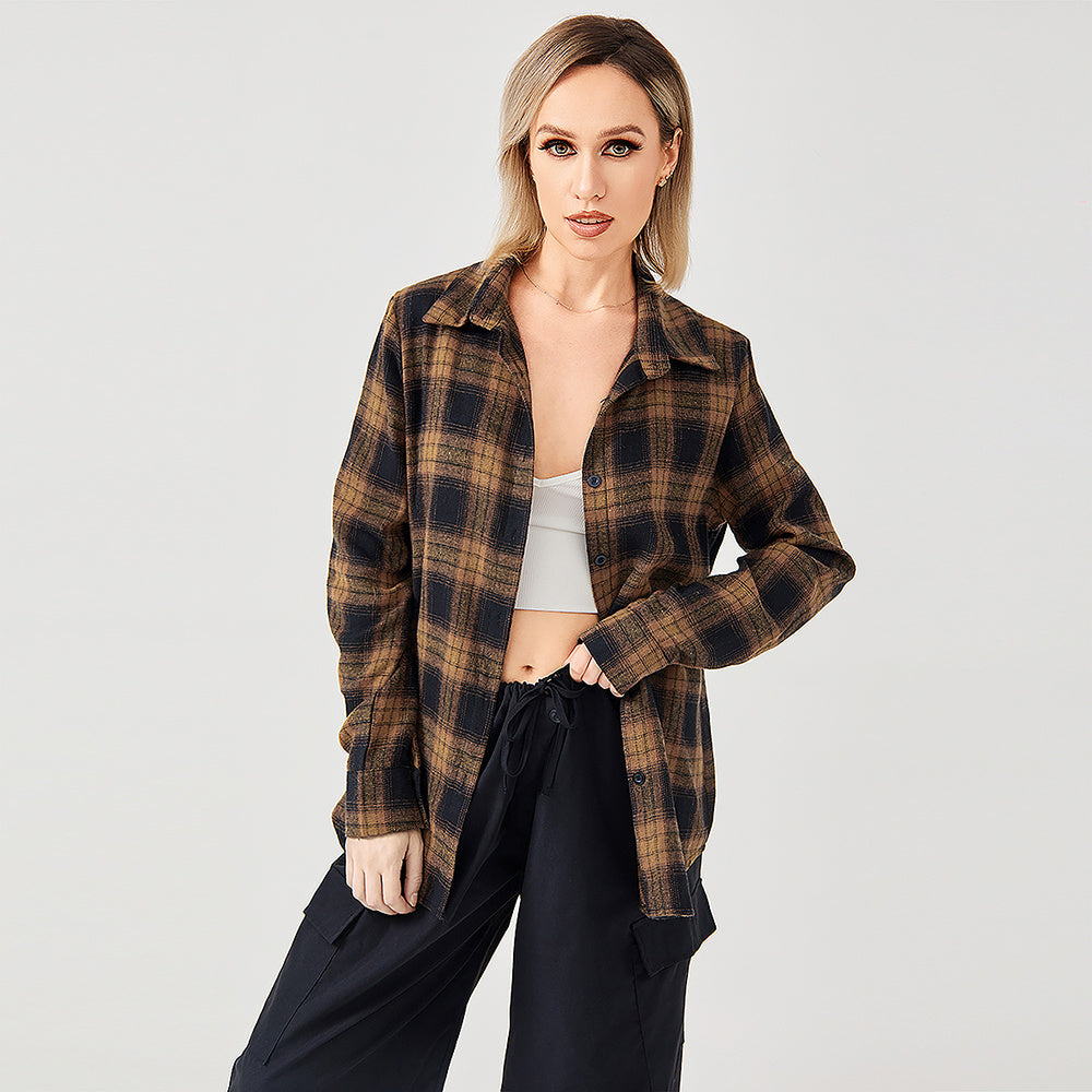 Stylish Plaid Long Sleeve Shirt