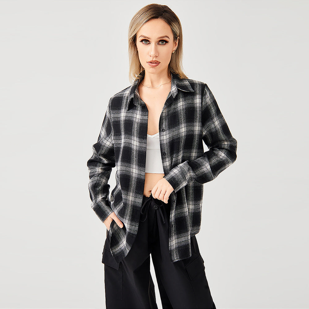 Stylish Plaid Long Sleeve Shirt