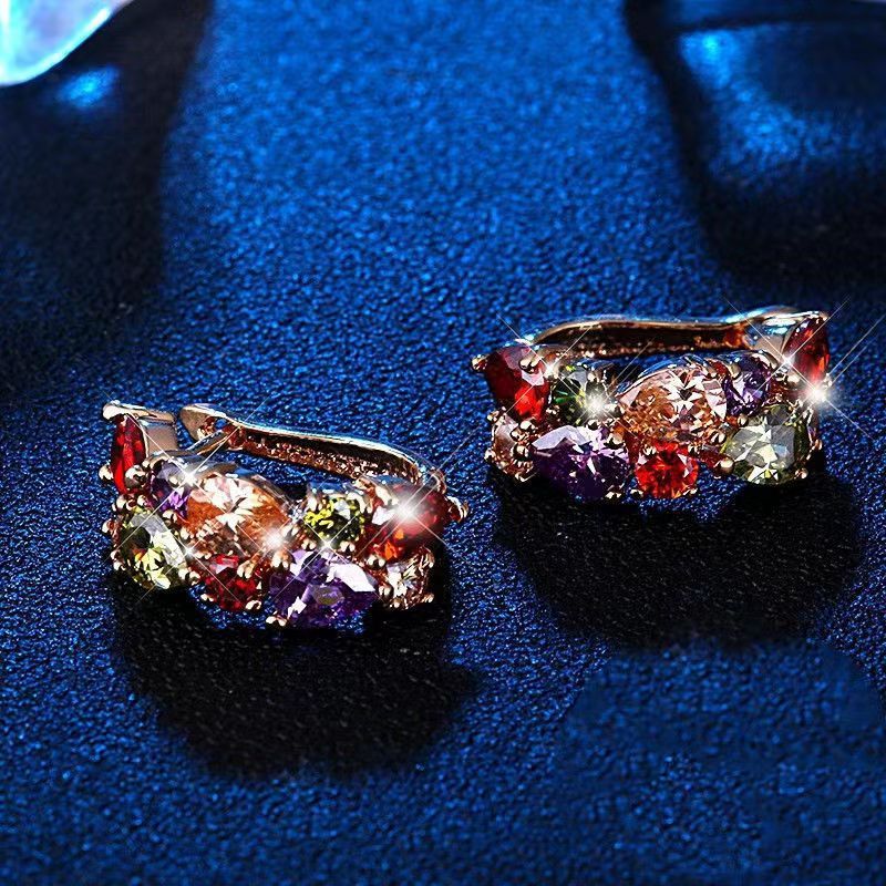 Crystal Zircon Ear Clip Affordable Luxury Earrings Women
