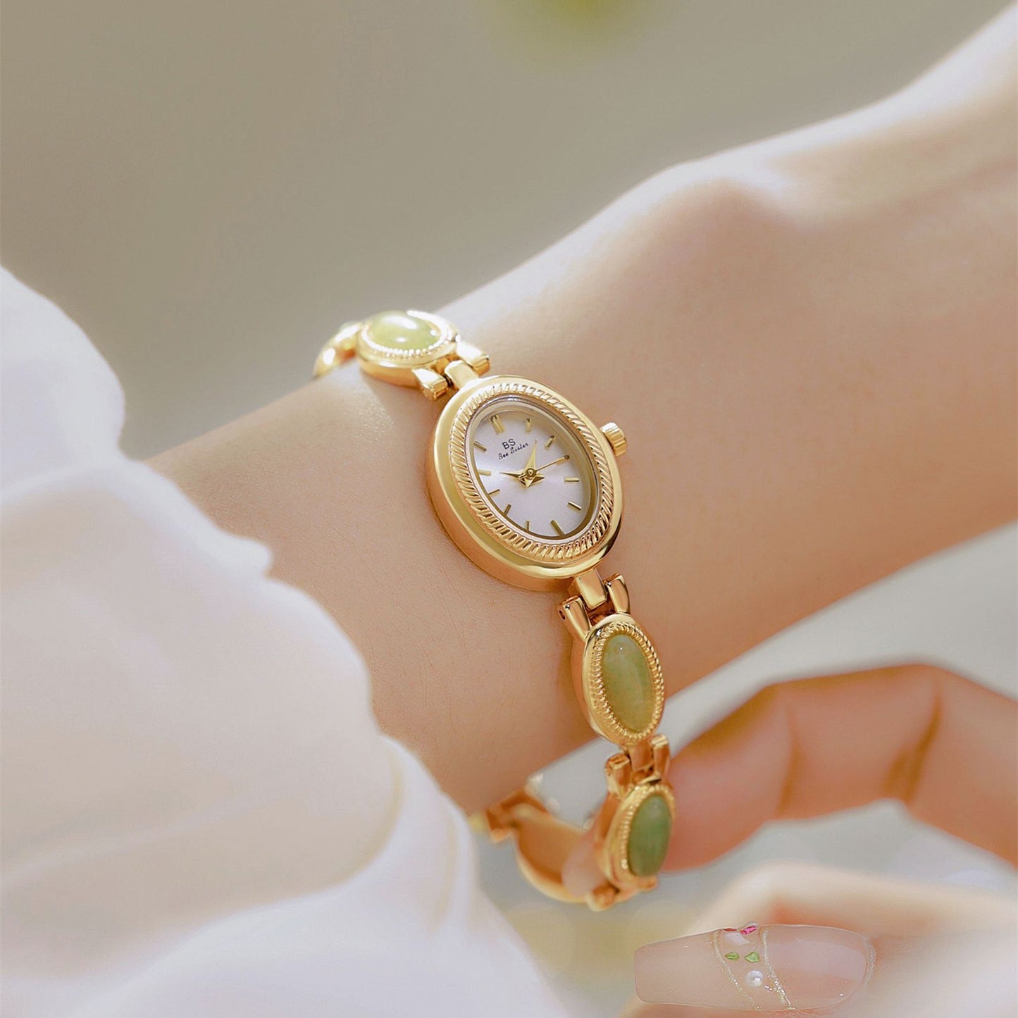 Watch Bracelet Luxury Brand Waterproof Retro Natural Dongling Stone Hetian Jade