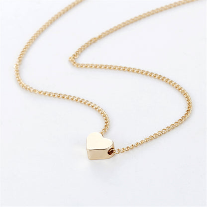 Simple Double-sided heart Pendant Chain Necklace