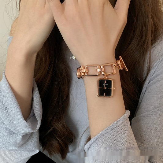 Steel Belt Chain Design Square Pendant Watch