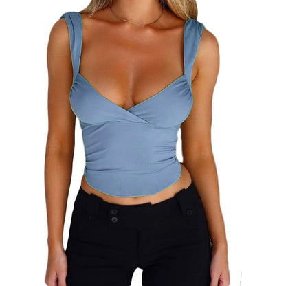 Women's Fashion Top V-neck Backless T-shirt