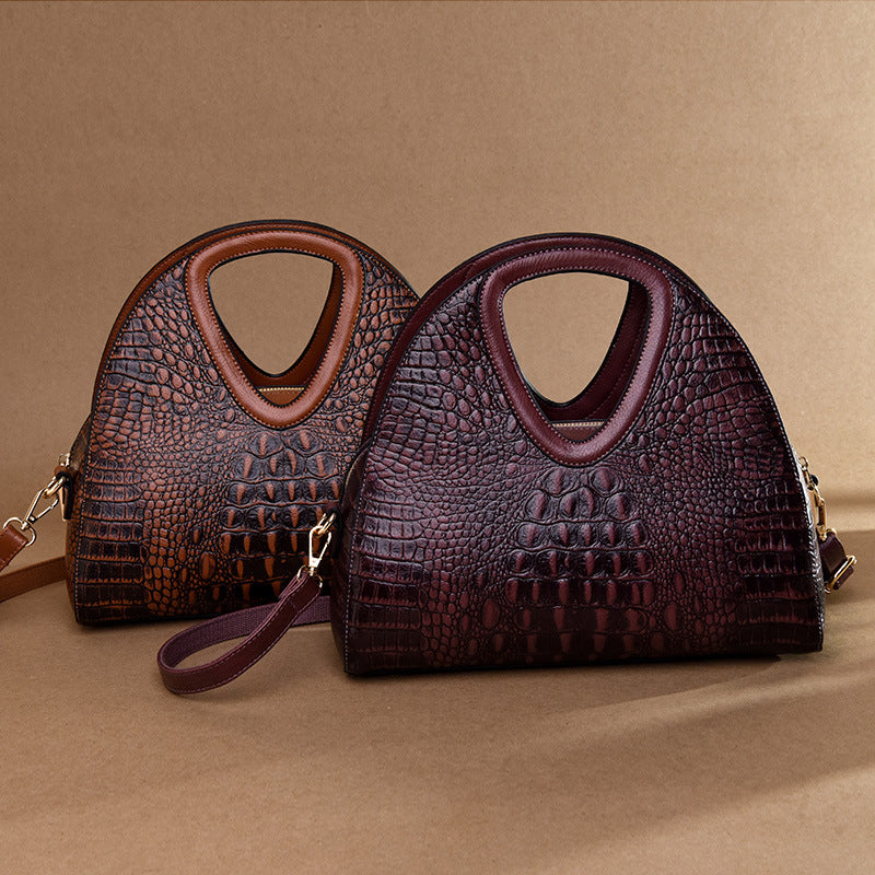 Women's Crossbody Embossed Soft Leather Tote Bag