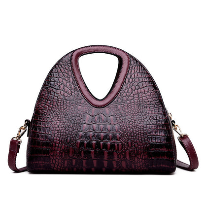 Women's Crossbody Embossed Soft Leather Tote Bag