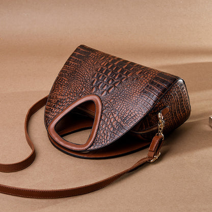 Women's Crossbody Embossed Soft Leather Tote Bag