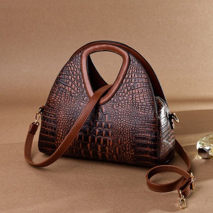 Women's Crossbody Embossed Soft Leather Tote Bag