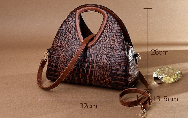 Women's Crossbody Embossed Soft Leather Tote Bag