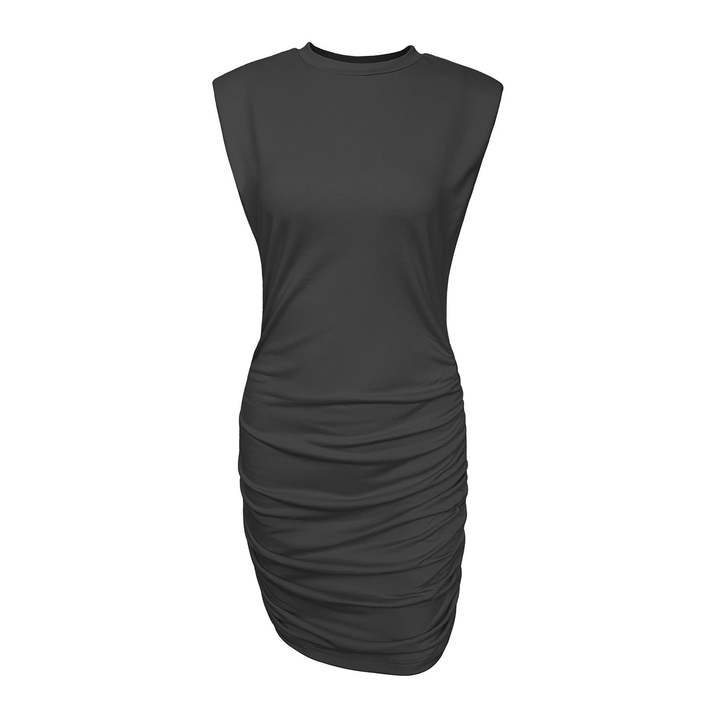 Cotton plain pleated Hip Skirt Dress