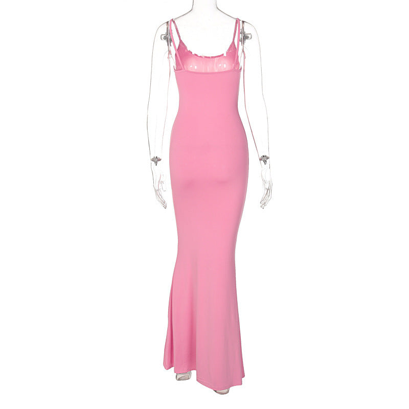 Spaghetti Strap Long Bodycon Dress