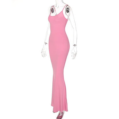 Spaghetti Strap Long Bodycon Dress