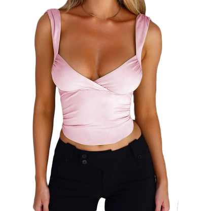 Women's Fashion Top V-neck Backless T-shirt
