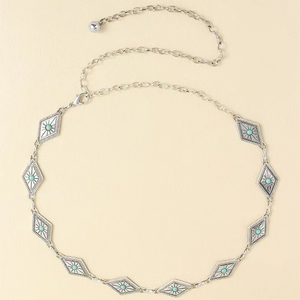 Women's Waist Chain Bohemian Style Slim Chain Belt