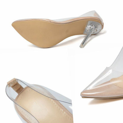 Women's Transparent Pumps Pointed Low-cut Stiletto Heel