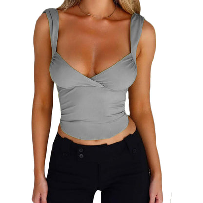 Women's Fashion Top V-neck Backless T-shirt