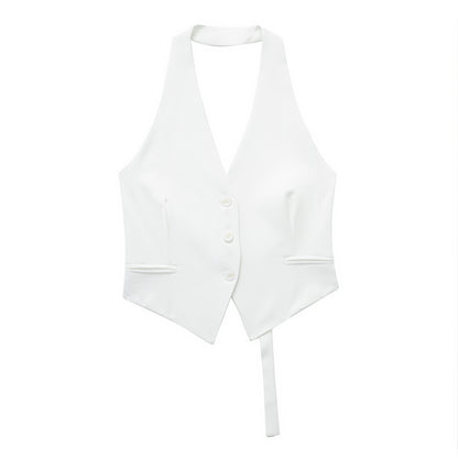Women's Backless Hanging Collar Vest Jacket