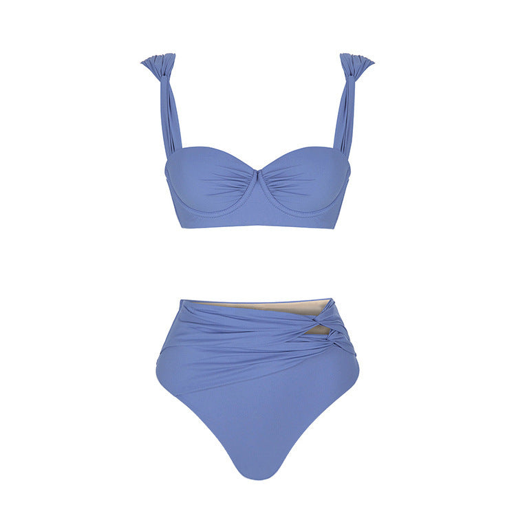 One-piece Swimsuit Round Buckle Hollow Out Stitching Swimsuit