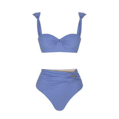 One-piece Swimsuit Round Buckle Hollow Out Stitching Swimsuit