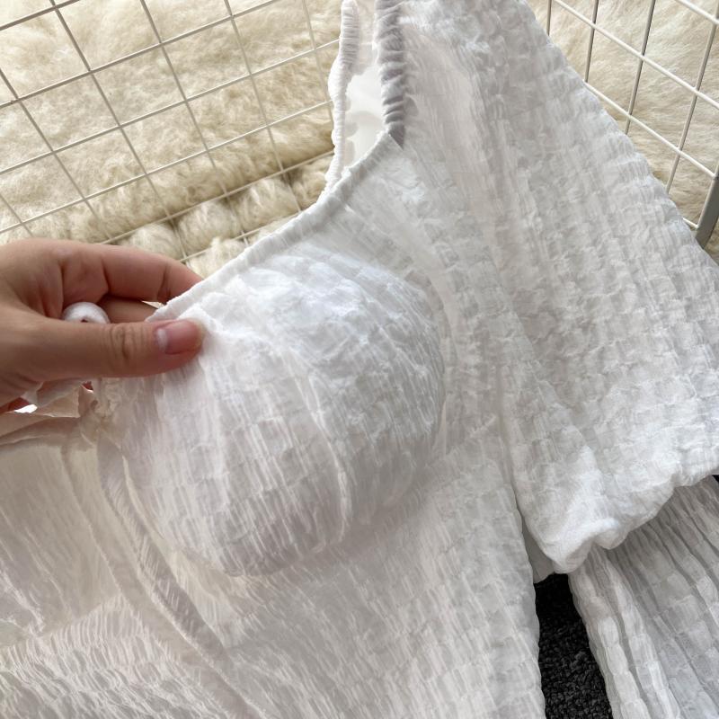 Women's Lace-up Puff Sleeve Blouse