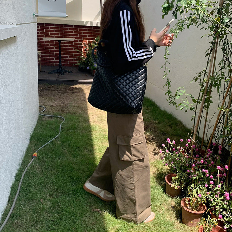 Large Capacity Black Tote Bag