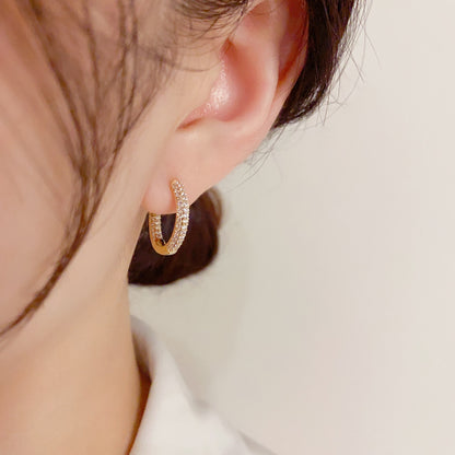 Micro Inlaid Zircon Pearl Ear Clip