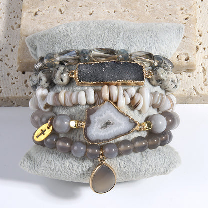 Natural Crystal Glass Crystal Cluster Bracelet
