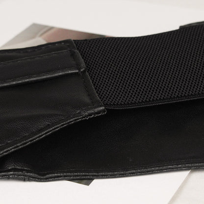 Black Extra Wide Waist Seal Elastic  Simple Versatile Belt