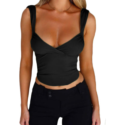 Women's Fashion Top V-neck Backless T-shirt