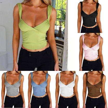 Women's Fashion Top V-neck Backless T-shirt