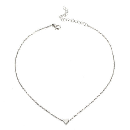 Simple Double-sided heart Pendant Chain Necklace