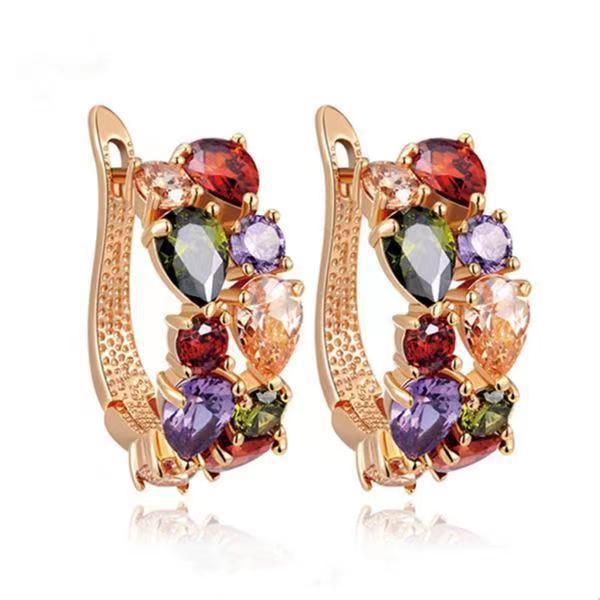 Crystal Zircon Ear Clip Affordable Luxury Earrings Women