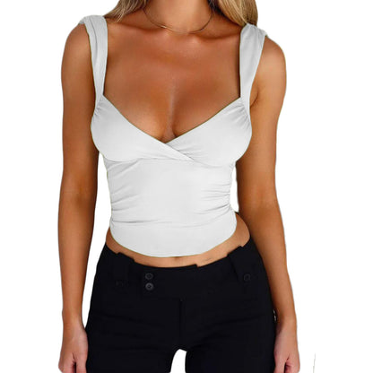 Women's Fashion Top V-neck Backless T-shirt