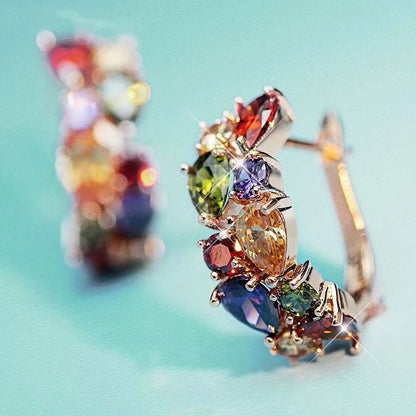 Crystal Zircon Ear Clip Affordable Luxury Earrings Women