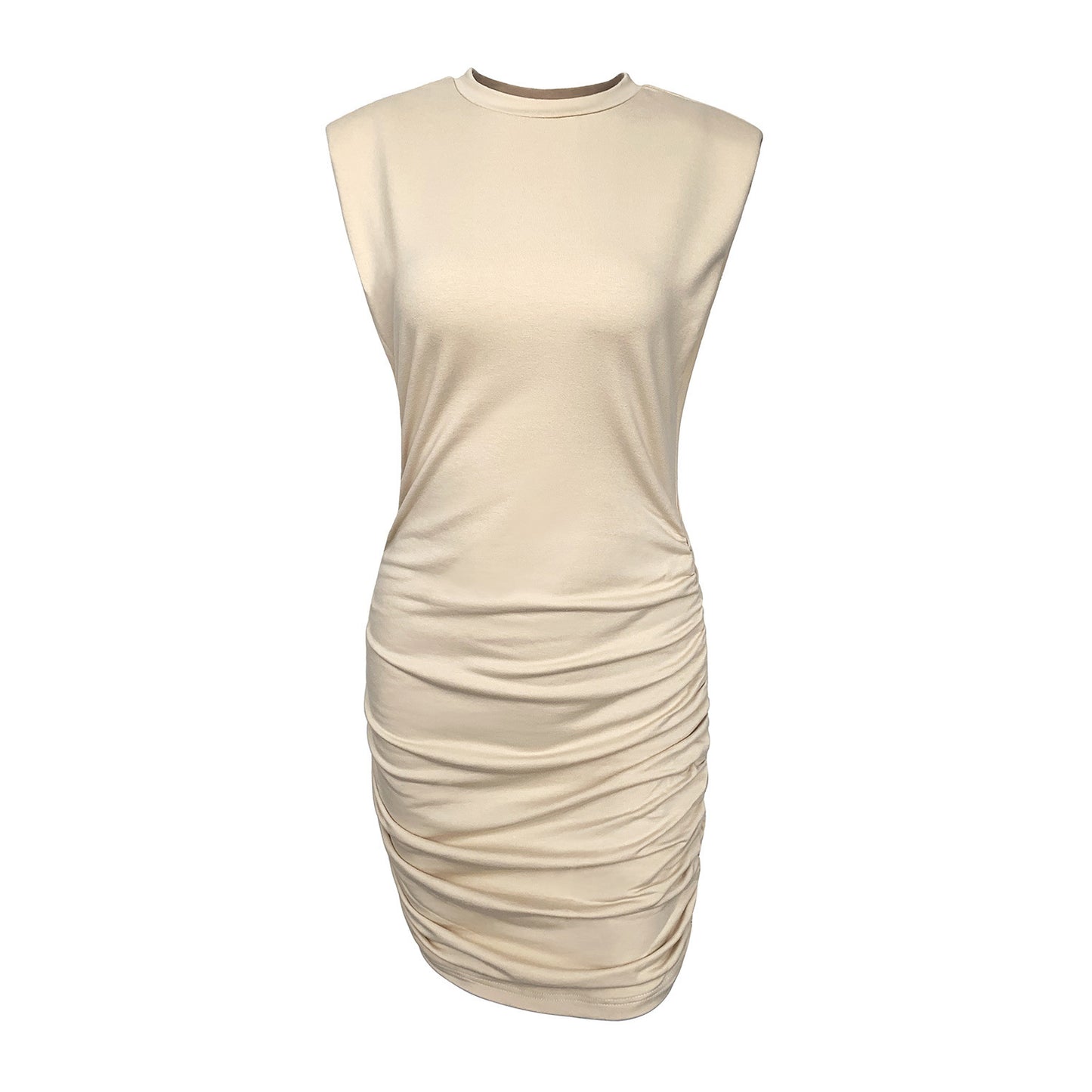 Cotton plain pleated Hip Skirt Dress