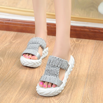 Women"s Fashionable Korean Version Thick Bottom Sponge Cake Cooler Slippers