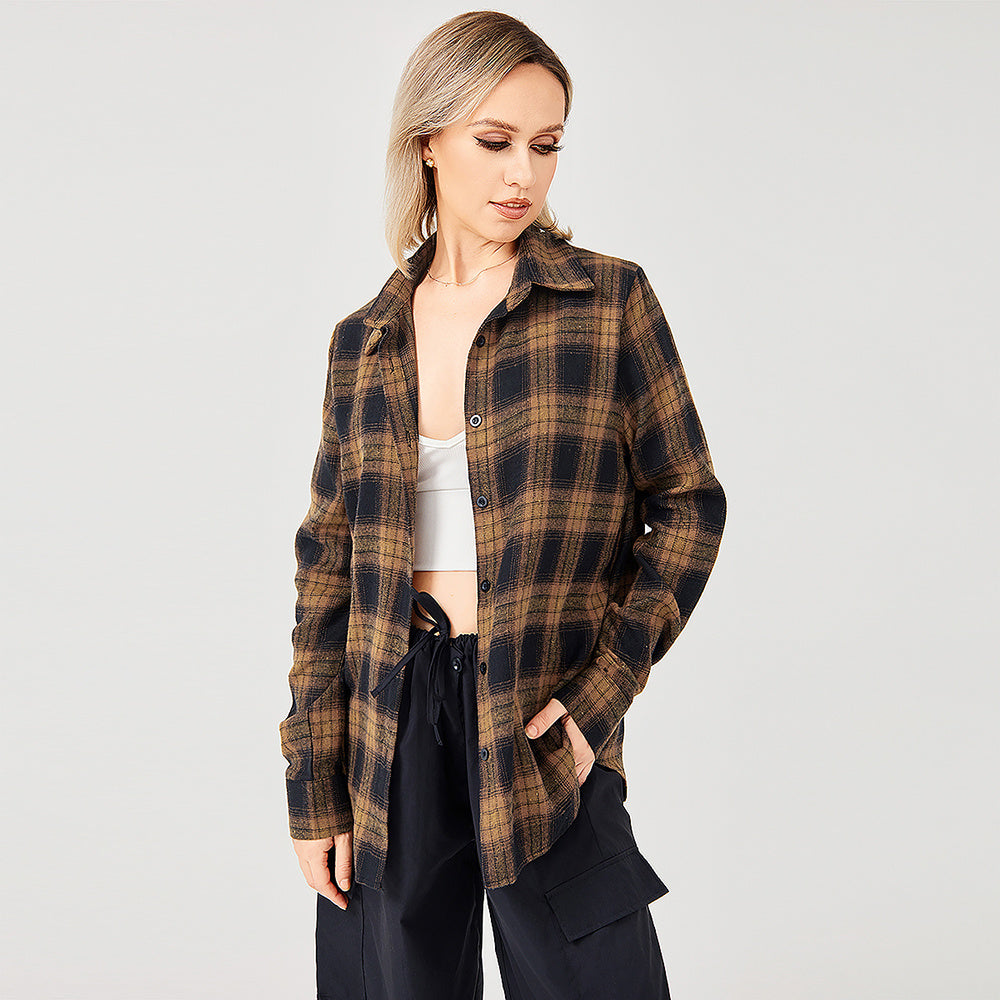 Stylish Plaid Long Sleeve Shirt