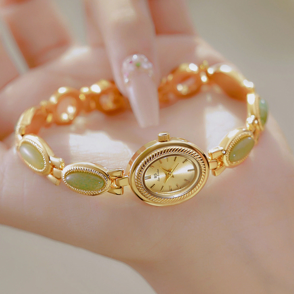 Watch Bracelet Luxury Brand Waterproof Retro Natural Dongling Stone Hetian Jade
