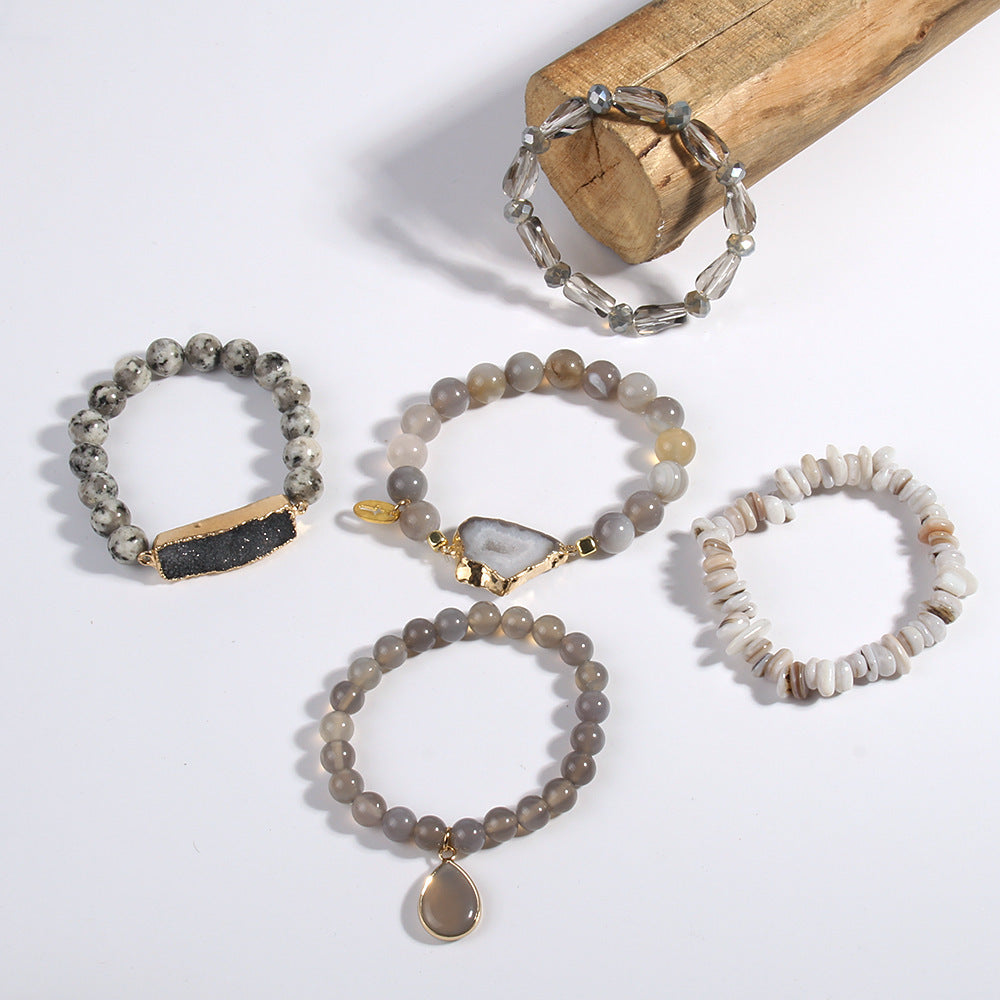 Natural Crystal Glass Crystal Cluster Bracelet