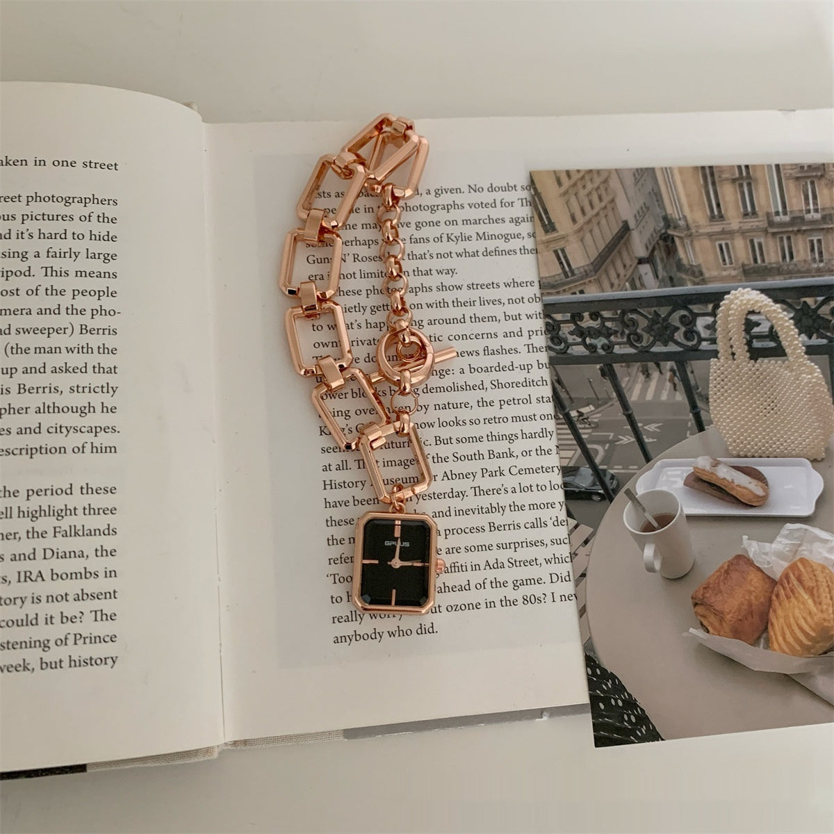 Steel Belt Chain Design Square Pendant Watch