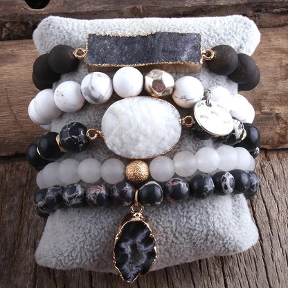 Natural Crystal Glass Crystal Cluster Bracelet