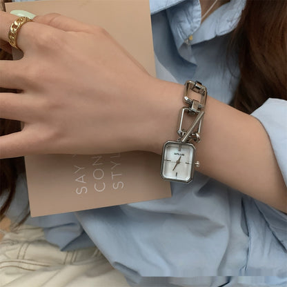 Steel Belt Chain Design Square Pendant Watch
