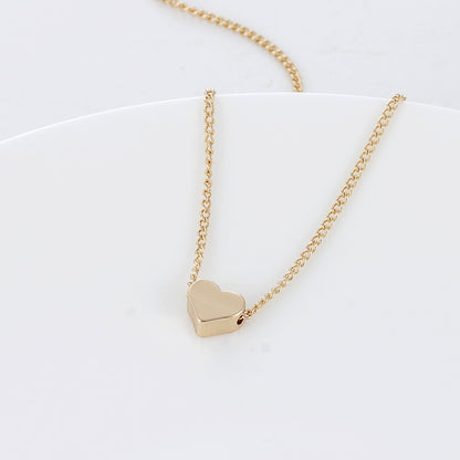 Simple Double-sided heart Pendant Chain Necklace