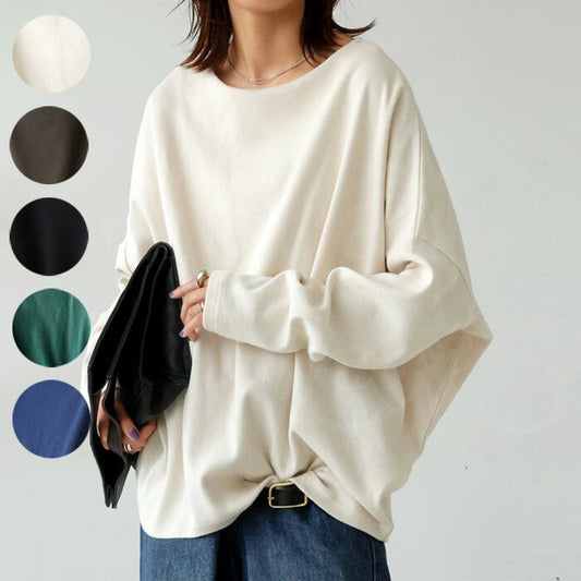 Women's Long-sleeved T-shirt Solid Color Loose Top