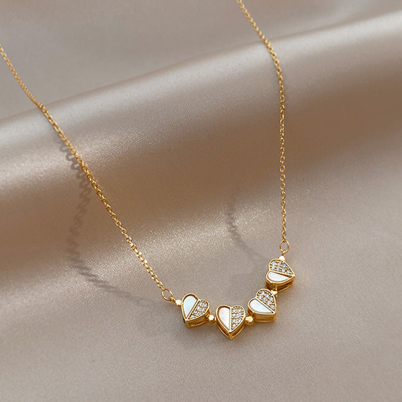 Luxury Four Leaf Clover Pendant Necklace Stainless Steel Jewelry For Women