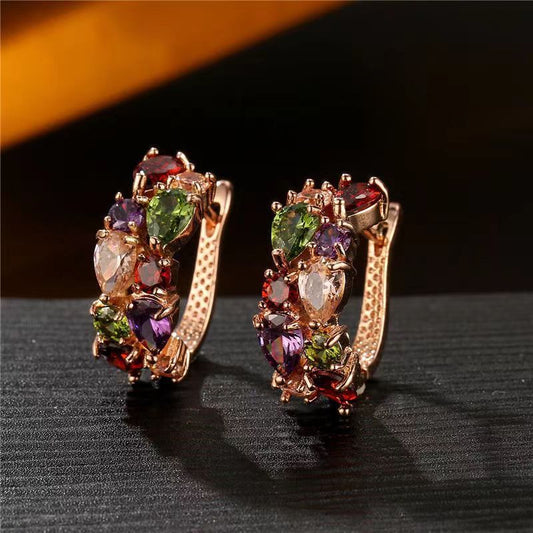 Crystal Zircon Ear Clip Affordable Luxury Earrings Women